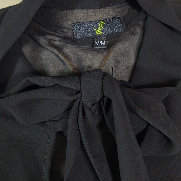 Sheer Bow Chiffon Blouse - Picture 2 of 6